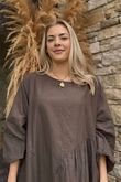 Made in Italy Purdy Pure Cotton Smock Dress Dark Chocolate